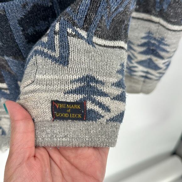 Ombre Shawl Cardigan Sweater grandpa native indigenous western size XL - Picture 8 of 9